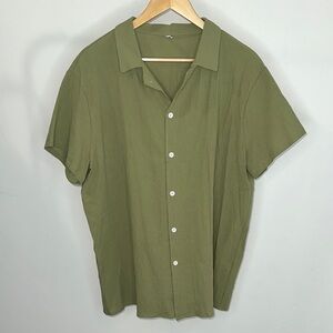 Olive Green Button-Up Shirt